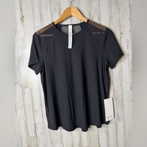 lululemon athletica Black Mesh Short Sleeve Top